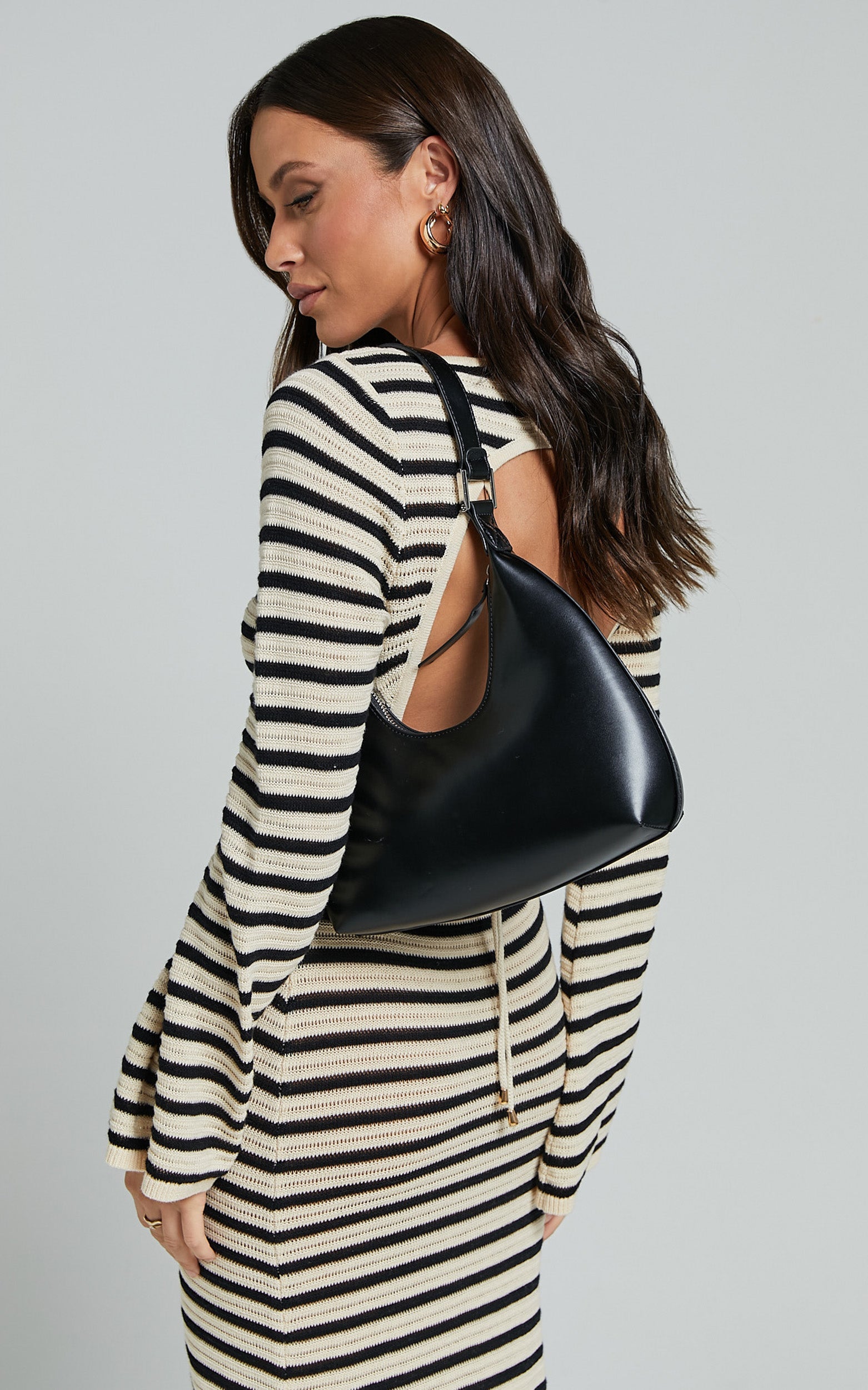 Calabasas Bag - PU Shoulder Bag in Black