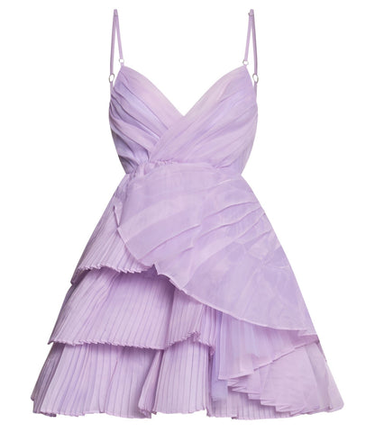 Amalie The Label - Mae Pleated Mini Dress in Lilac