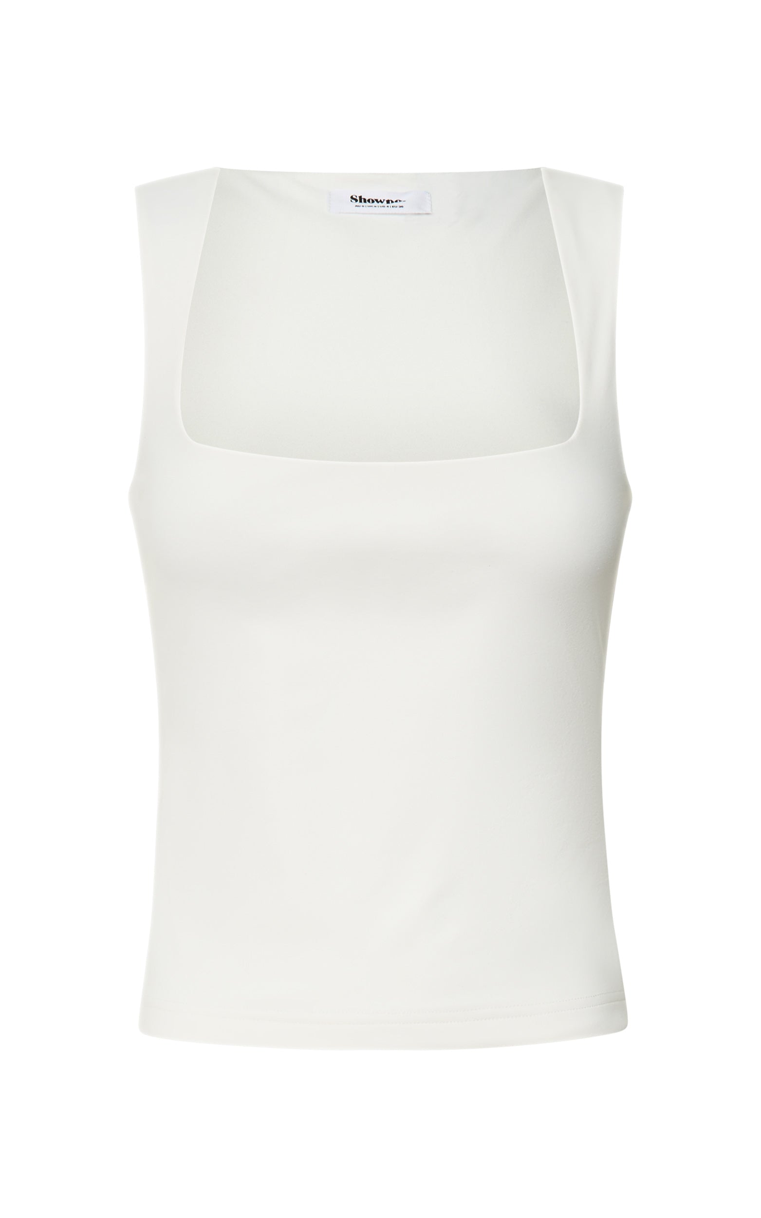 Ophelia Top - Square Neck Jersey Top in Off White