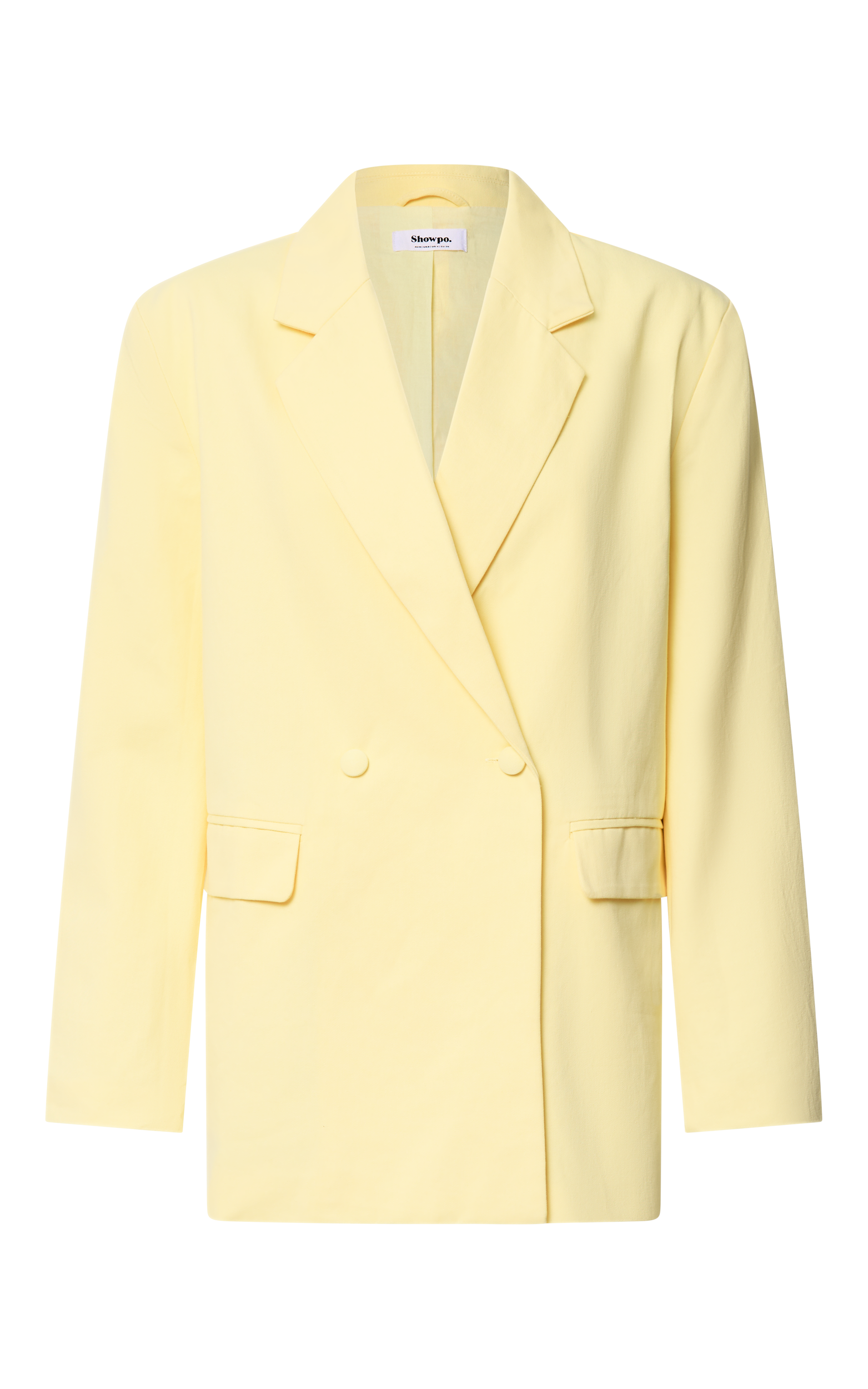 Virginia Jacket - Oversized Double Breasted Blazer in Pastel Yellow
