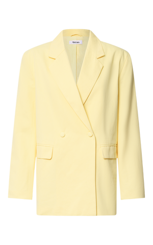 Virginia Jacket - Oversized Double Breasted Blazer in Pastel Yellow