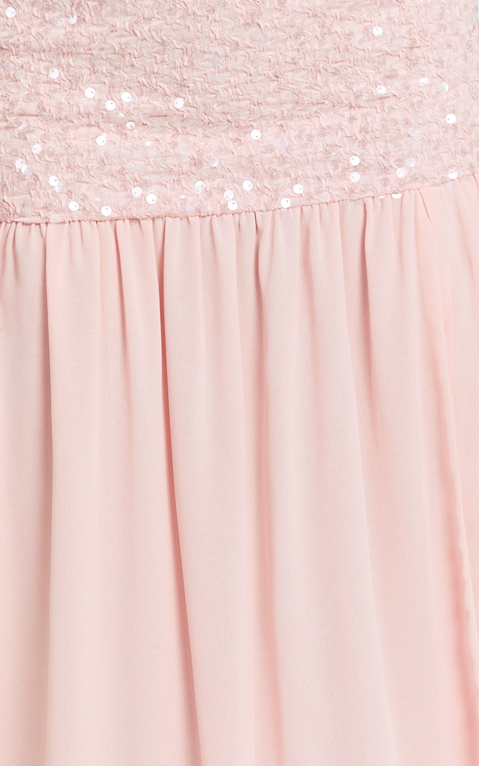 Georgina Maxi Dress - Sequin Strapless Front Split Dress in Pink