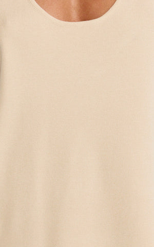 Leonie Two Piece Set - Knit Shell Top and Pant Set in Cream