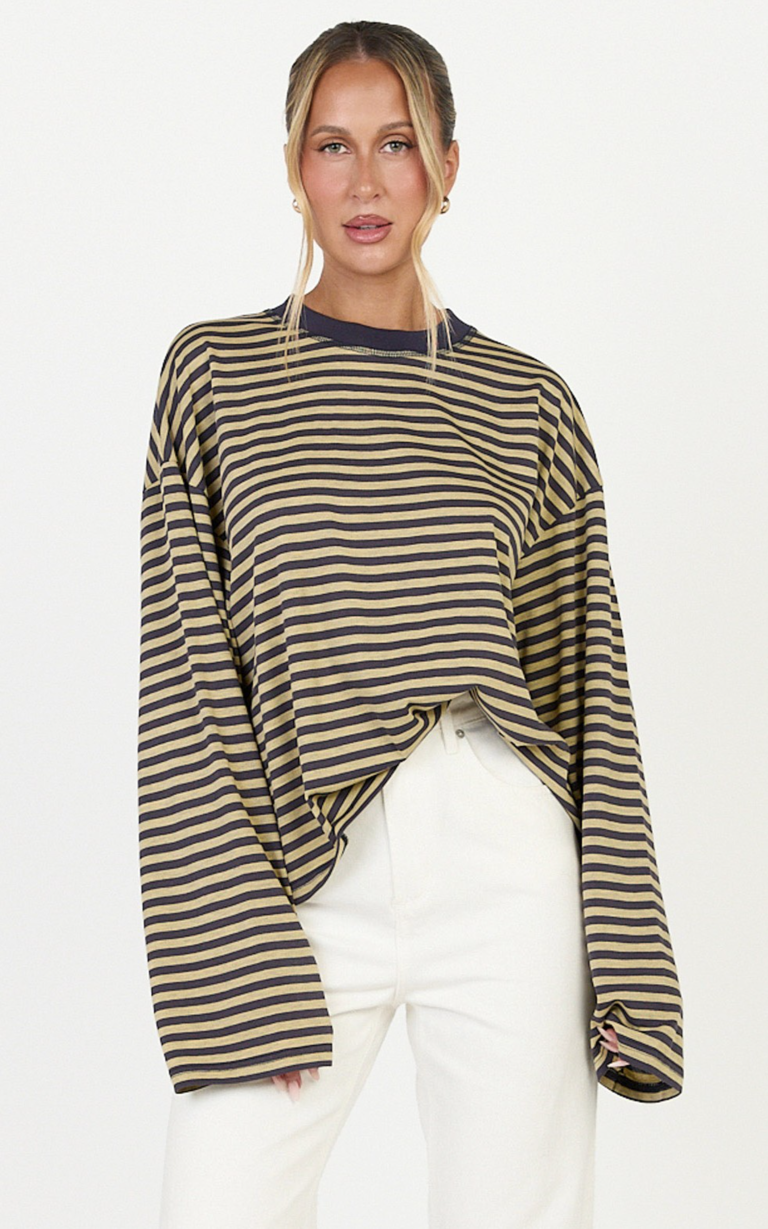 Lioness - Bloom Long Sleeve in Beige Stripe