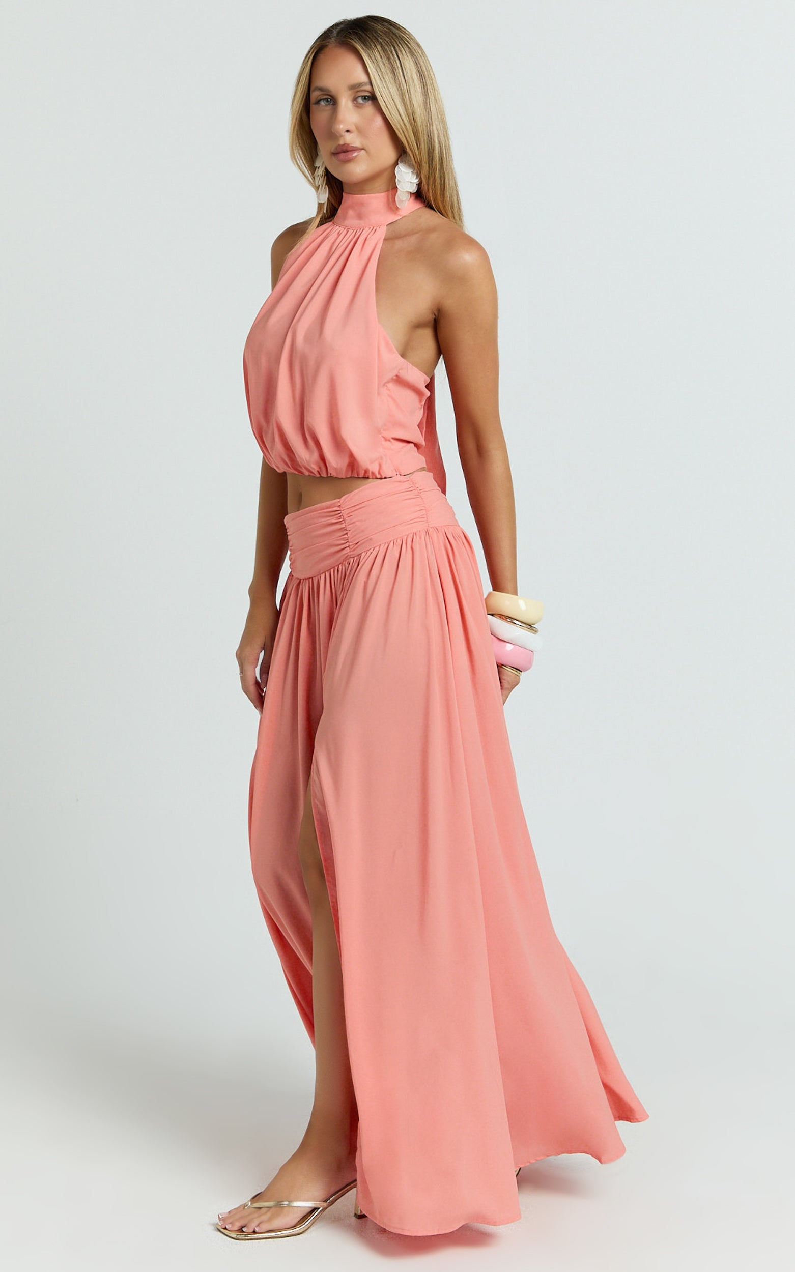 Melanie Top - Halter Neck Top in Grapefruit