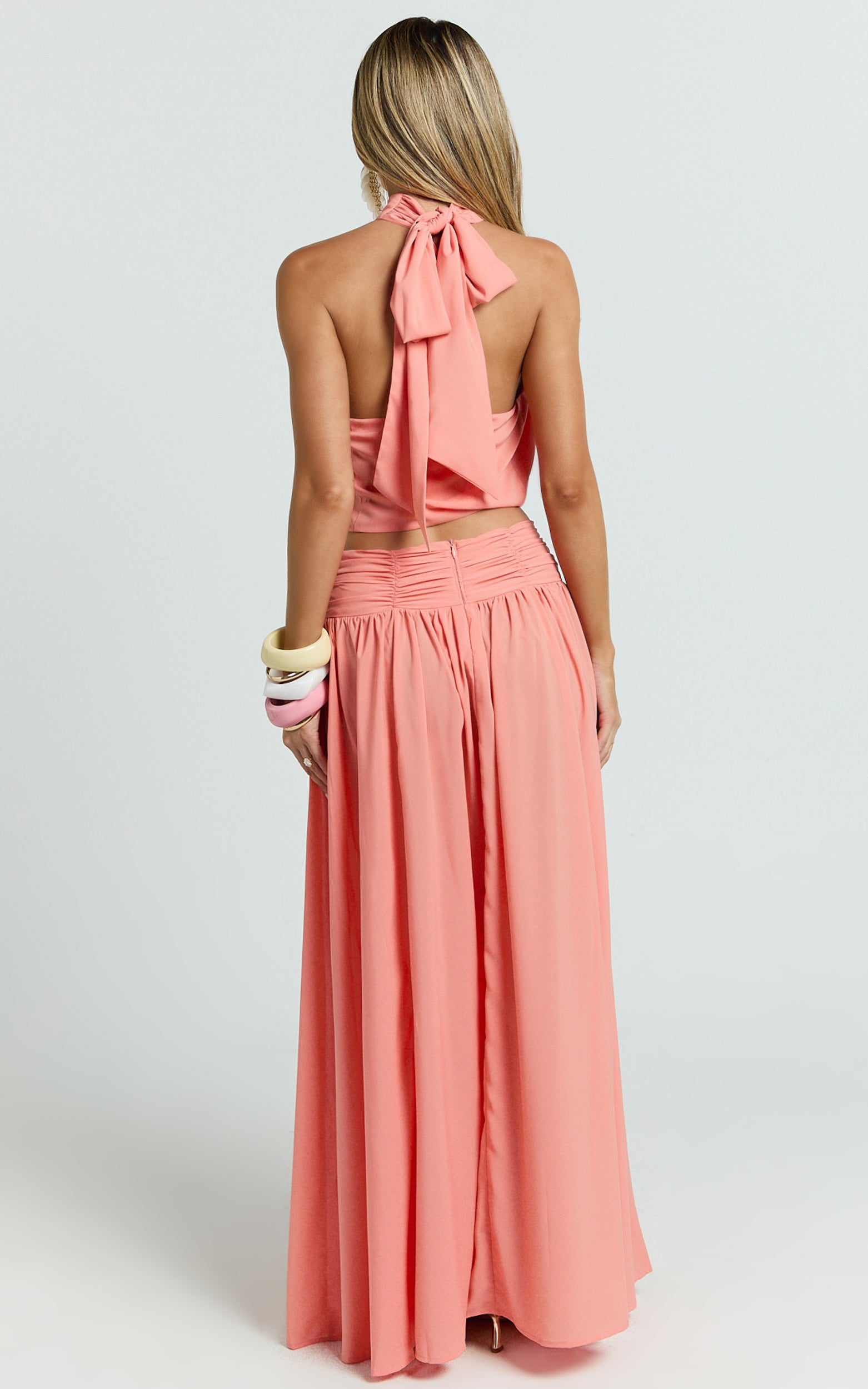 Melanie Top - Halter Neck Top in Grapefruit