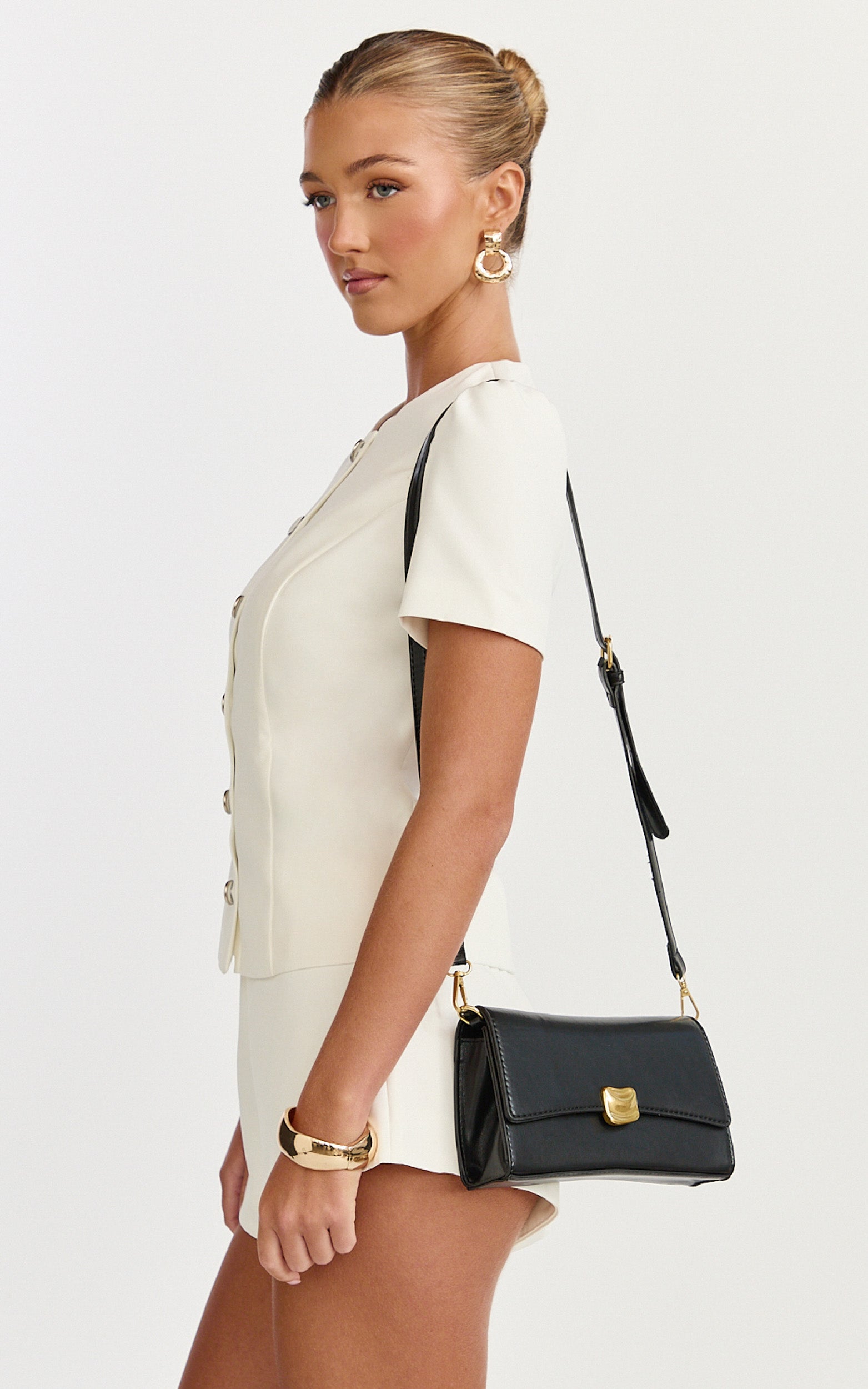 Natalie Bag - Gold Detail Bag in Black