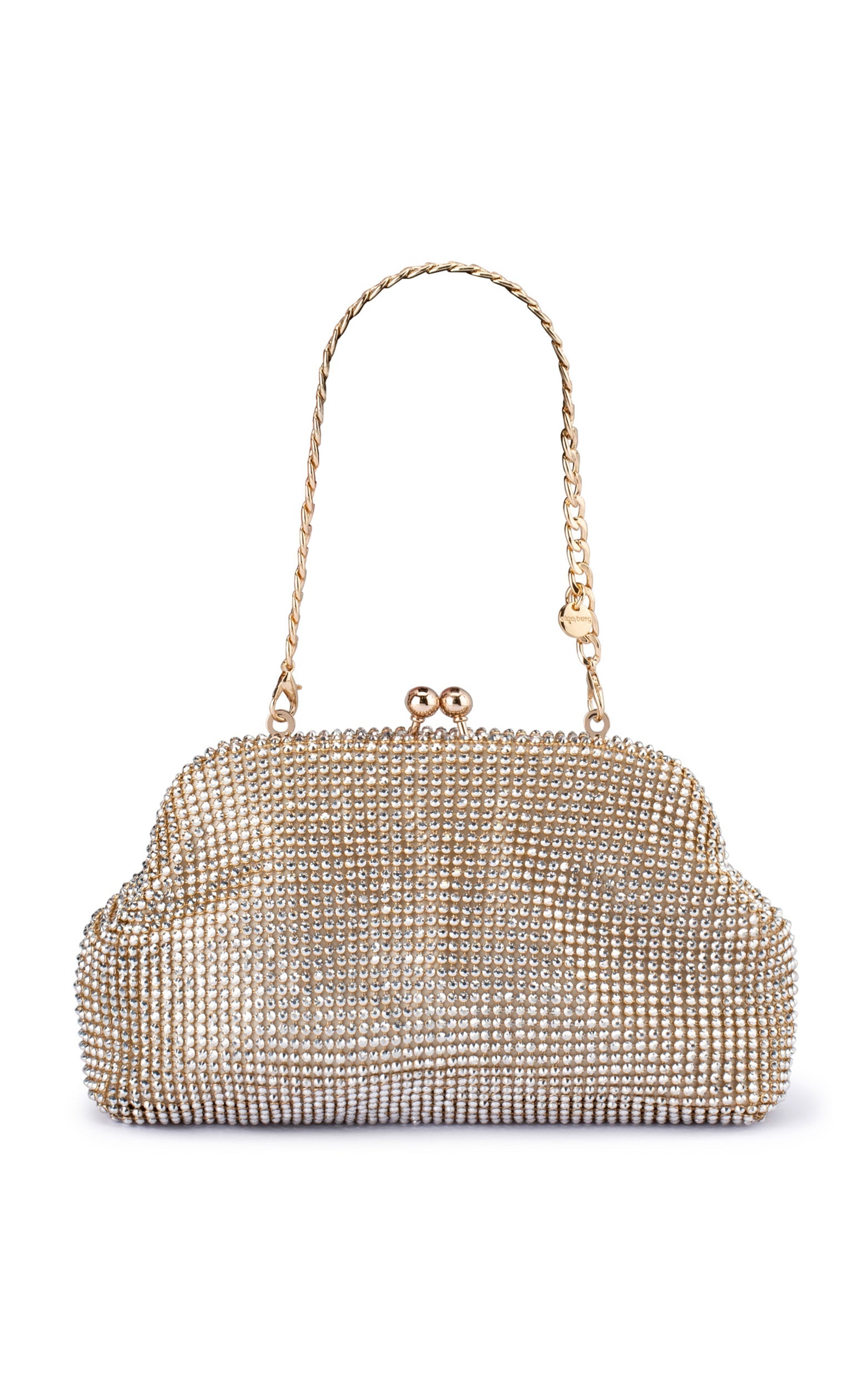 Olga Berg - Ela Crystal Mesh Clutch in Champagne