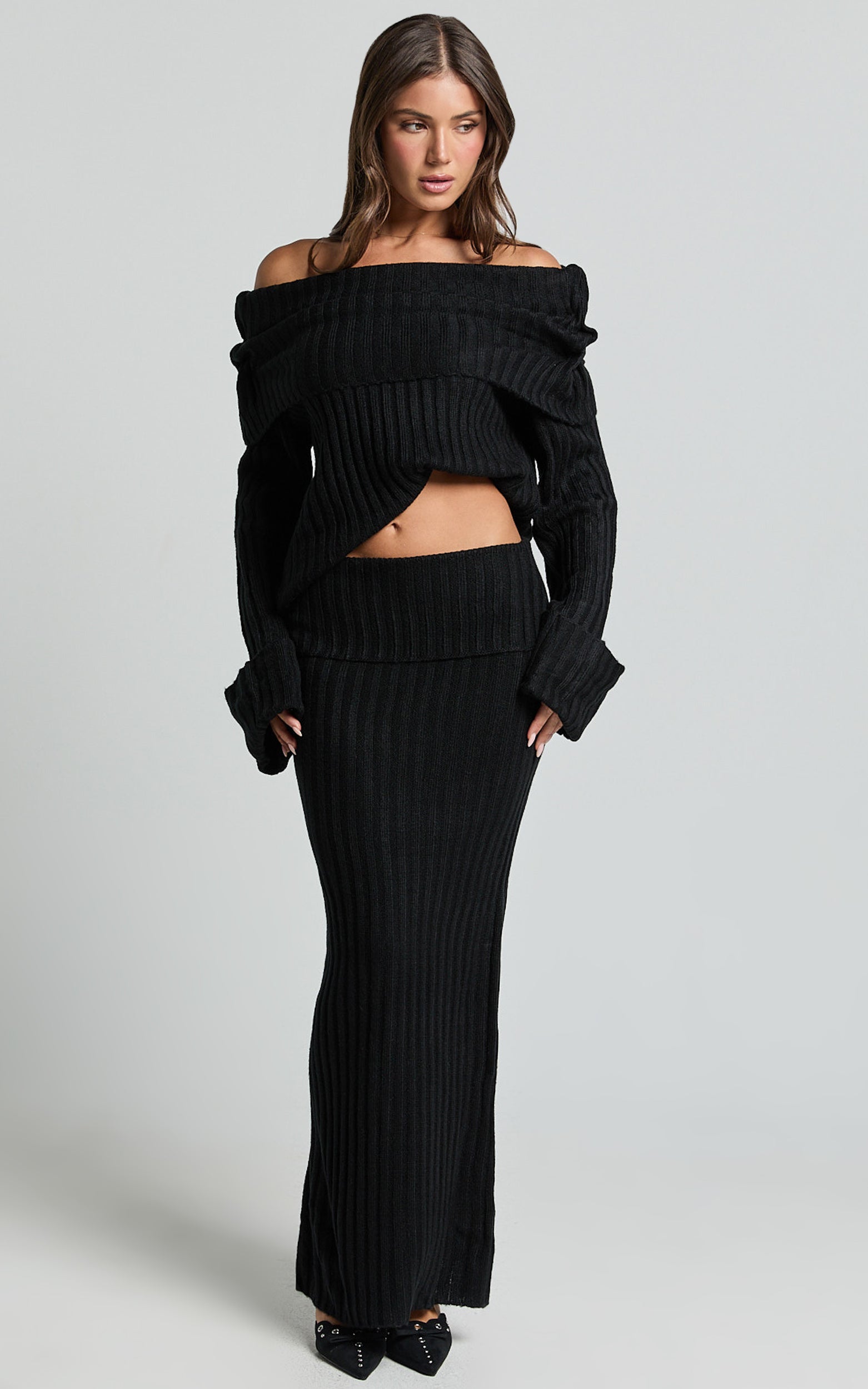 SNDYS the Label - Brooks Maxi Skirt in Black