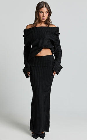 SNDYS the Label - Brooks Maxi Skirt in Black