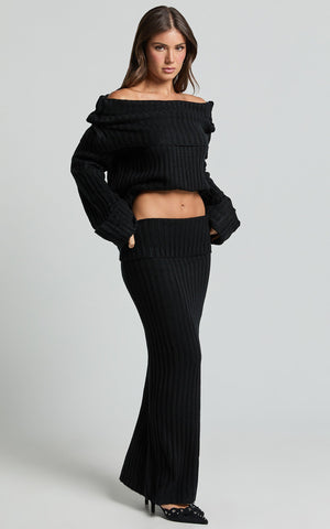 SNDYS the Label - Brooks Maxi Skirt in Black