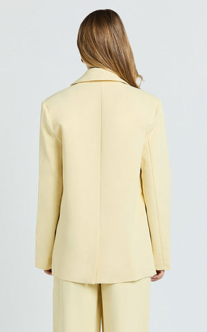Selena Blazer - Oversized Single Breasted Blazer in Lemon