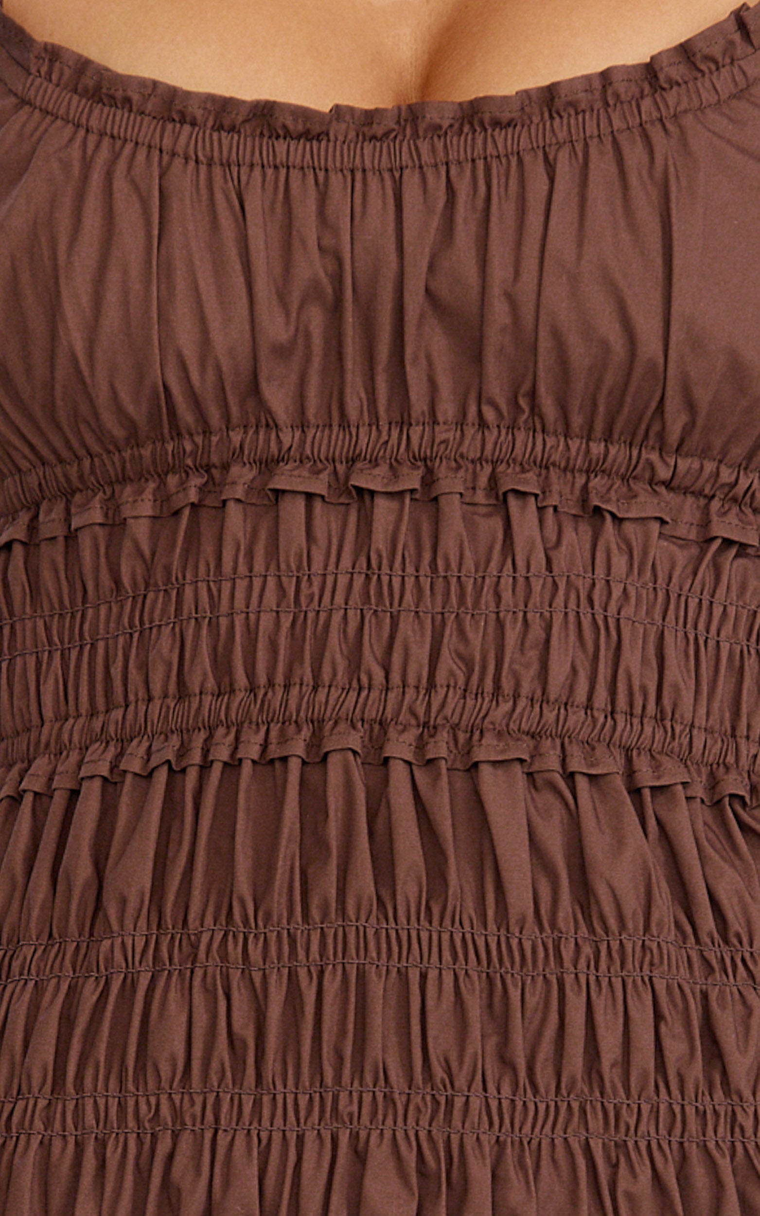 Sylvie Mini Dress - Ruched Dress in Chocolate