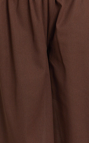 Tamara Pants - High Elasticated Waist Wide Leg Pants in Chocolate
